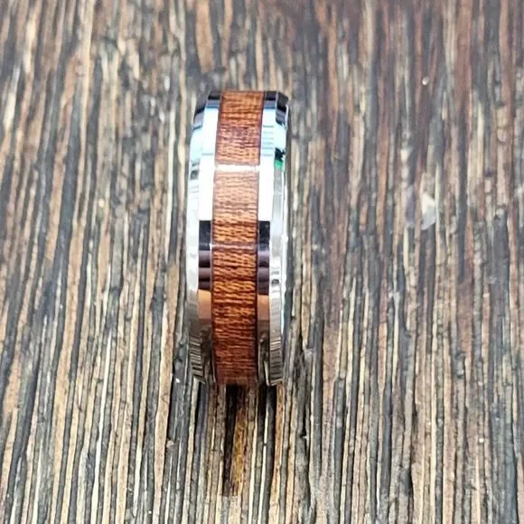 New Real Men's Tungsten and Wood Ring - Wedding Ring Engagement Ring Size 9-13 - Picture 4 of 5